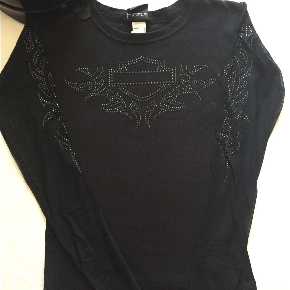 Harley Davidson🔥Black Long Sheer Sleeve Shirt.